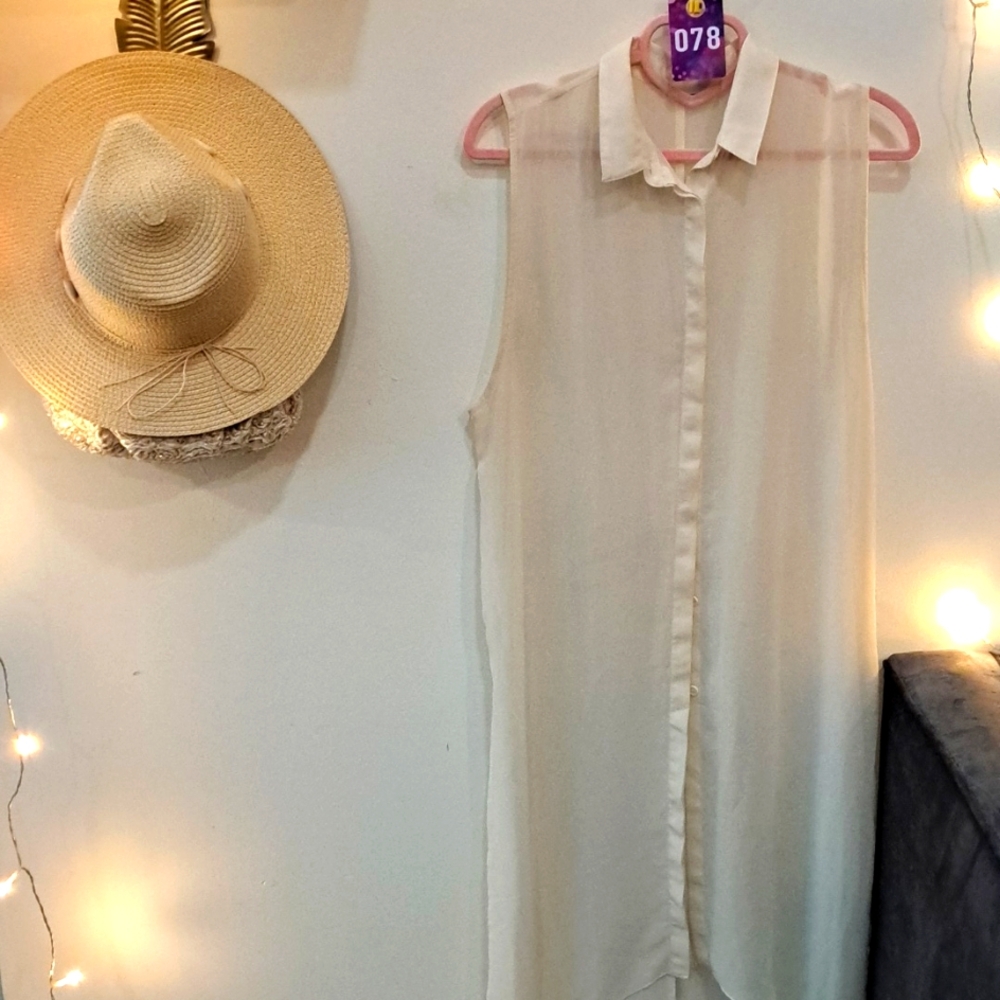 #78 White Chiffon Duster